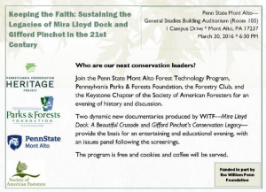 Host a PA conservation documentary